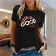 thumbnail image 2 of adviicd Chemises pour Femmes Tendance Hauts Décontractés à Manches Courtes T-Shirts Graphiques Mignons Noir,TG, 2 of 4