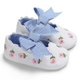 thumbnail image 4 of Baby Girls Flats with Embroidered Floral, Bow Princess Dress Shoes Anti-Slip Infant Crib First Walkers Shoes, 4 of 5