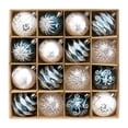 thumbnail image 1 of 16 piezas de adornos navideños de bolas colgantes, manualidades, colgantes, decoraciones navideñas para Acción de y festividades. azul blanco, 1 of 8
