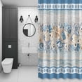 thumbnail image 4 of Blue Coastal Bathroom Shower Curtain, Eucalyptus Leaves Starfish Shells Retro Summer Waterproof Washable Soft Bath Curtain for Bathtub Decor with 12 Hooks&Grommet, 72x72 Inch, 4 of 9