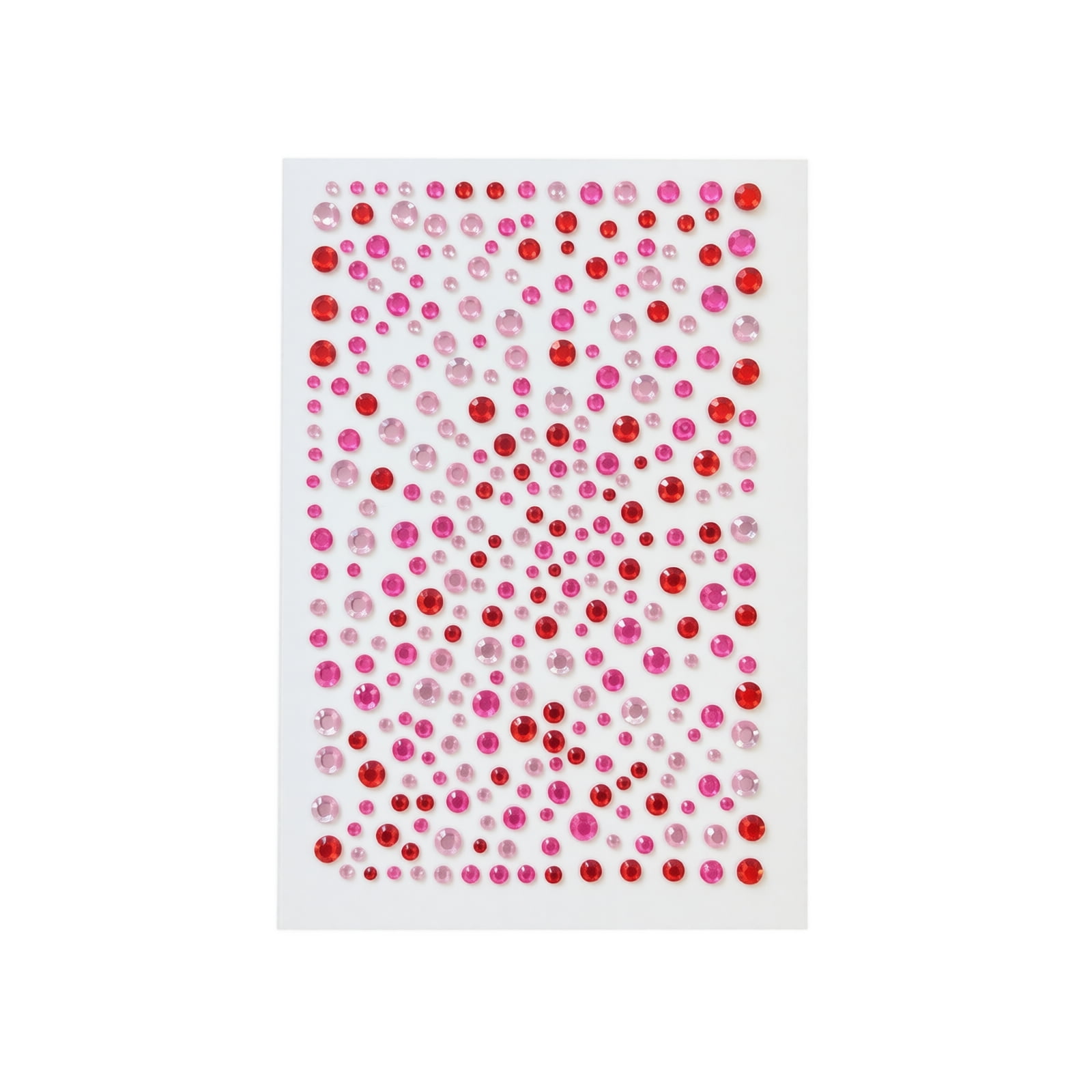 Red Self Adhesive Gem Stickers 3D Rhinestone Decals for Crafts DIY Wedding Decor Scrapbooking Phone Case Embellishments Sparkling Plastic Stick On Jewels