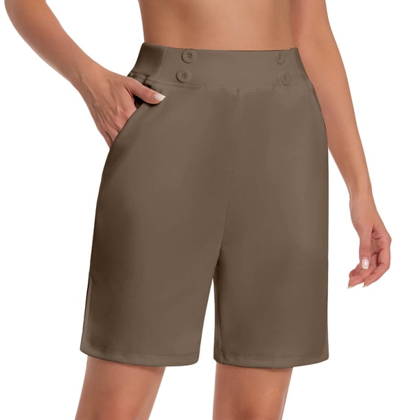 WILLBEST Pantalones Capri Casuales para Mujer, de Verano, Elásticos, Hasta La Rodilla, para Entrenamiento, Yoga, Informales, con Cintura Elástica, con Bolsillos, 153 Grande
