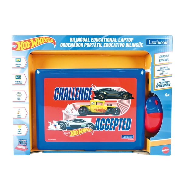 Laptop Educativa Bilingüe Lexibook Hot Wheels Pantalla LCD de 6.7"