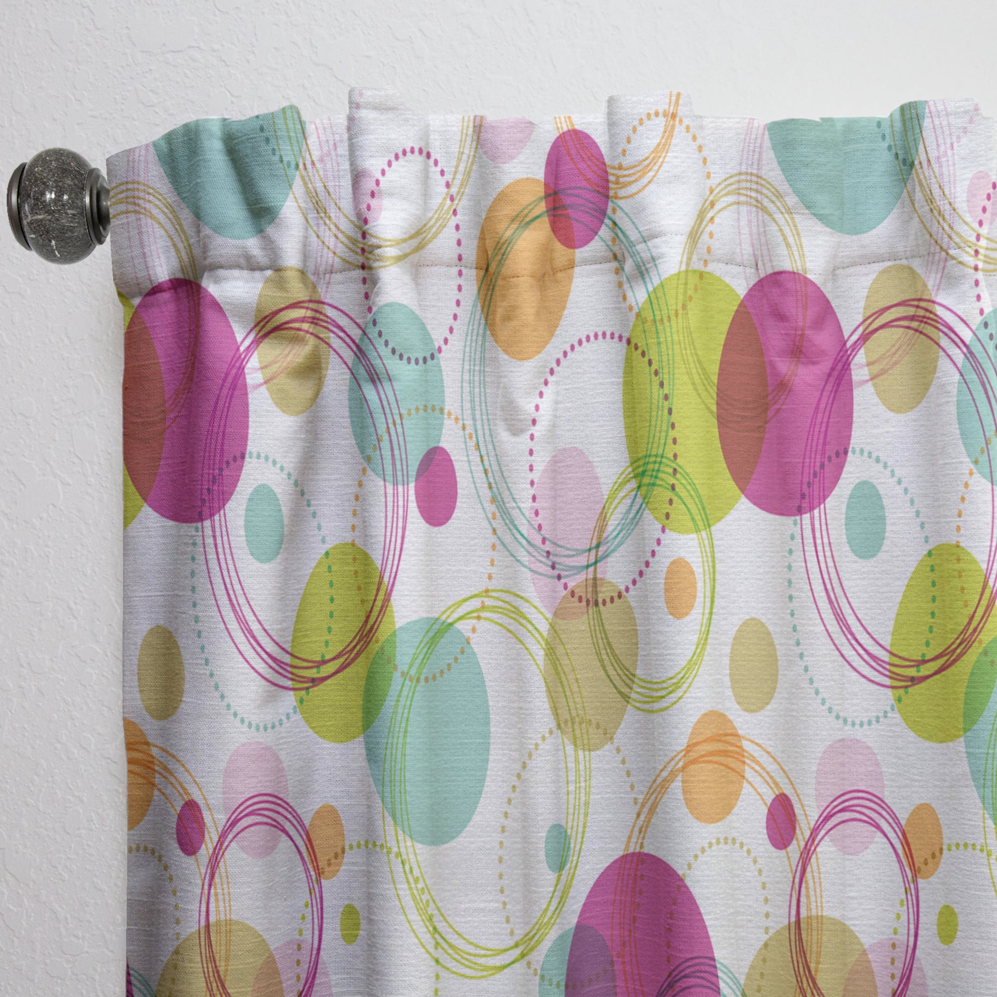 Designart 'Circular Design Retro Pattern II' Mid-Century Modern Curtain Panel