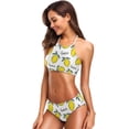 thumbnail image 3 of Dreamtimes Vintage Yellow Lemon Fruit Swimsuits Padded Bikini Sets Sexy Swimwear for Women, Small, 3 of 7