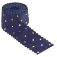 thumbnail image 1 of 1 rollo de cinta de corazón con lámina dorada de 5 yardas con borde de encaje festoneado para ramos de boda, decoraciones de fiesta y envoltura de regalos (azul oscuro), 1 of 7
