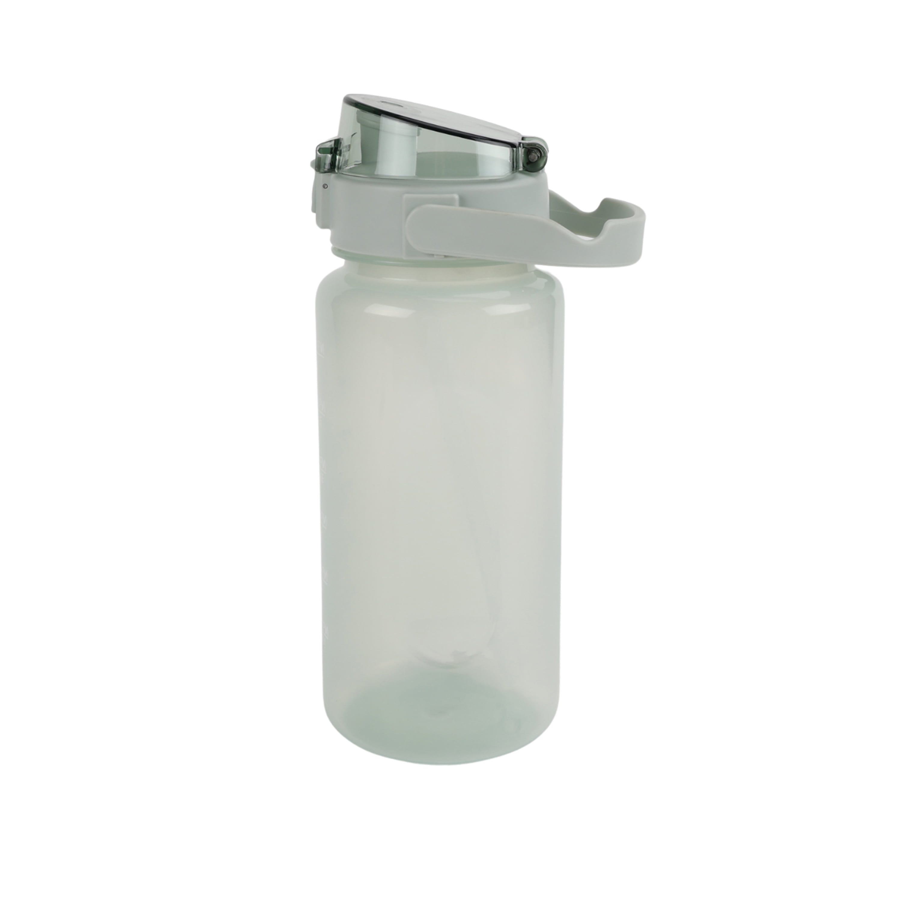 Mainstays 48 Ounce Plastic Water Bottle with Milestone Markings, Green