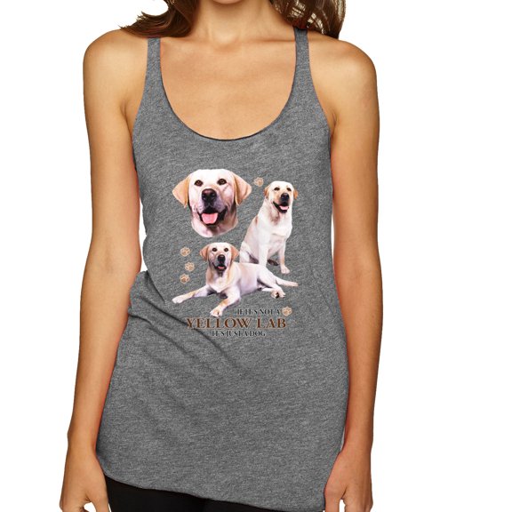 If It's Not a Yellow Lab It's Just a Dog Gift | Womens Dog Lover Premium Tri-Blend Racerback Tank Top, Premium Heather, Small