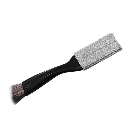 Car Clean Brush Interior Double Ended Portable Cleaning Brush Mini Hand Held Magic Brush Duster For House Car Office Car Cleaning Kit Interior Detailing Kit Drill (Black, One Size)