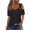 Black, variant on WIZUTIZ Plus Size Tops for Women Sales Plus Size Elegant Summer-Beach Tops Ladies Casual V-Neck Tee Work Out Short Sleeve Athletic T-shirt Basic Cotton Blend Tshirts Trendy Solid Blouse Ar