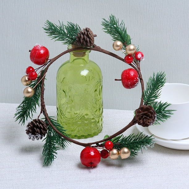 Christmas Wreaths Cones Door And Window Decorations PVC Red Fruit Garlands Rings Pendants Christmas Tree Ornaments