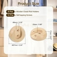 thumbnail image 2 of 6Pack Wooden Closet Rod Holders, Rod Brackets Support with Screws for 25mm Rods, 2 of 6