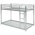 thumbnail image 5 of Nmkwnr Twin over Twin Metal Bunk Bed for Home, Bedroom, Low Bunk Bed with Ladder, Silver, 5 of 9