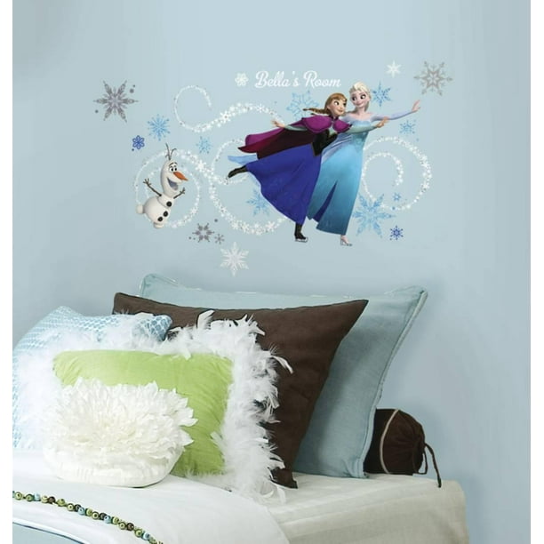 Frozen Custom Headboard Featuring Elsa, Anna and Olaf Peel and Stick