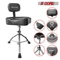 thumbnail image 4 of 5 Core Drum Throne With Backrest Thick Padded Adjustable Guitar Stool Motorcycle Style Saddle Music Chair Seat For Adult Drummers - Ds Ch Blk Rest - Black, 4 of 6