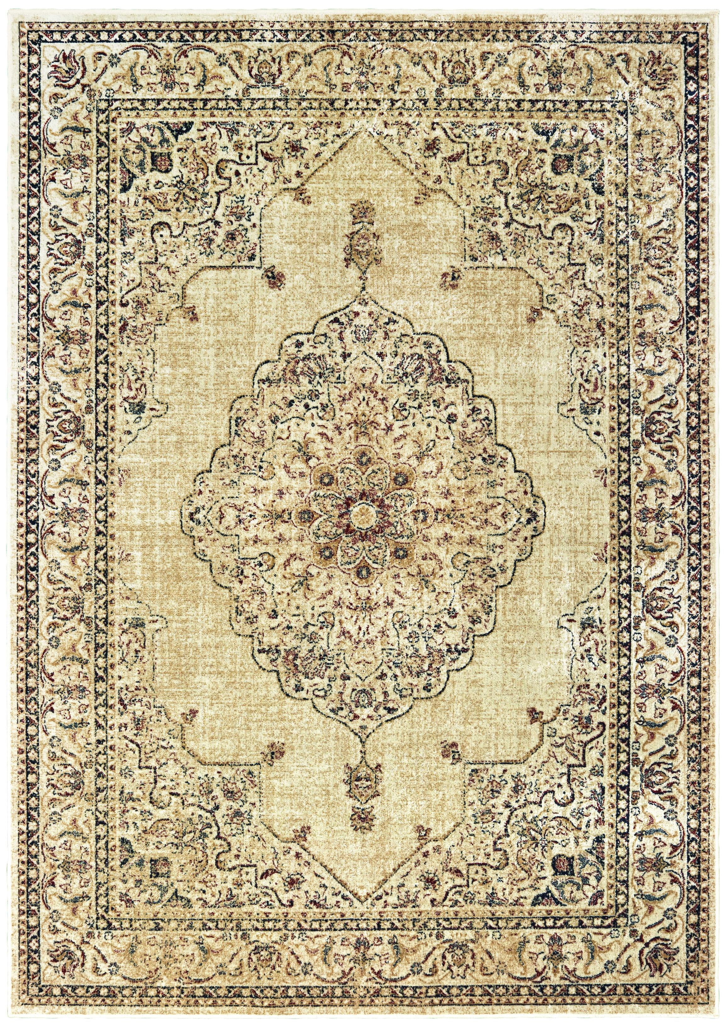 63" x 90" x 0.13" Ivory Viscose Area Rug