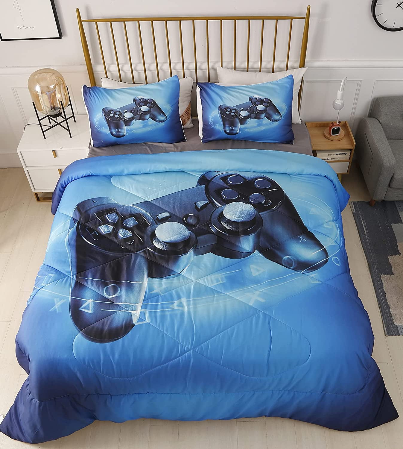 Gamer Comforter Set Video Game Comforter Set for Kids Boys Teens Twin Full Queen 