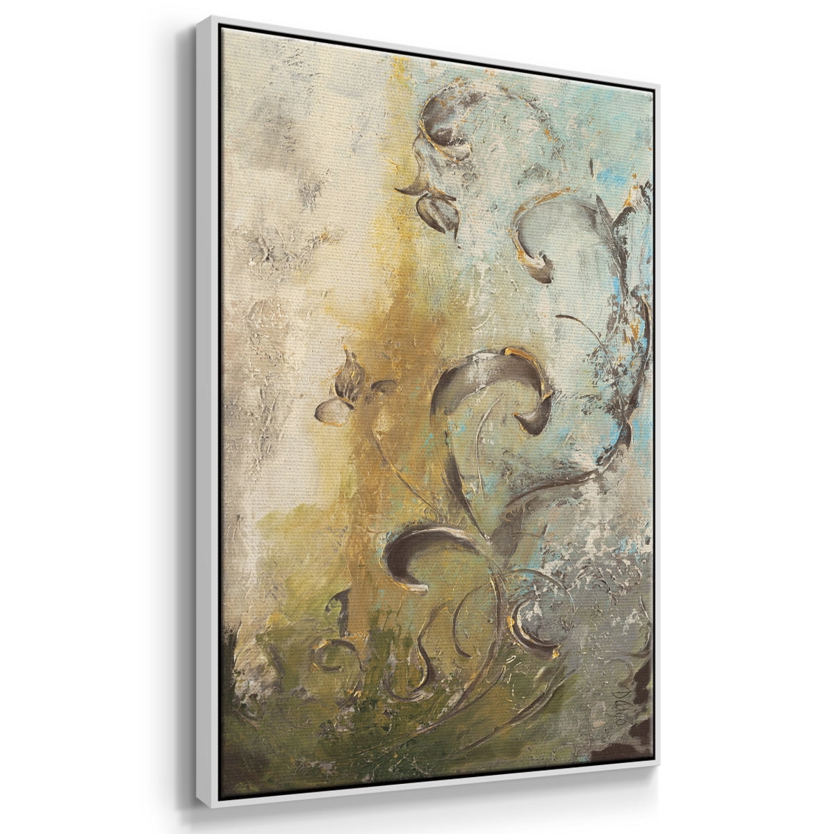 Enchanted Garden I Framed Premium Gallery Wrapped Canvas - Ready to Hang - 25 x 37 - White Floating Frame