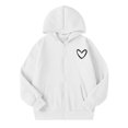 thumbnail image 4 of BLVB Boys Girls Zip up Hoodies Teen Full-Zip Heart Graphic Sweatshirts Jacket Casual Fall Outwear with Pocket(White,7-8 Years), 4 of 8