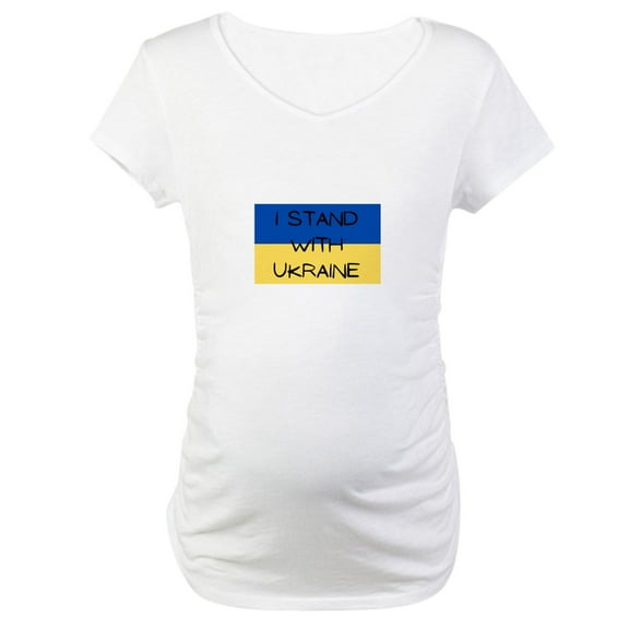 CafePress - I Stand With Ukraine Maternity T Shirt - Cotton Maternity T-shirt, Cute & Funny Pregnancy Tee
