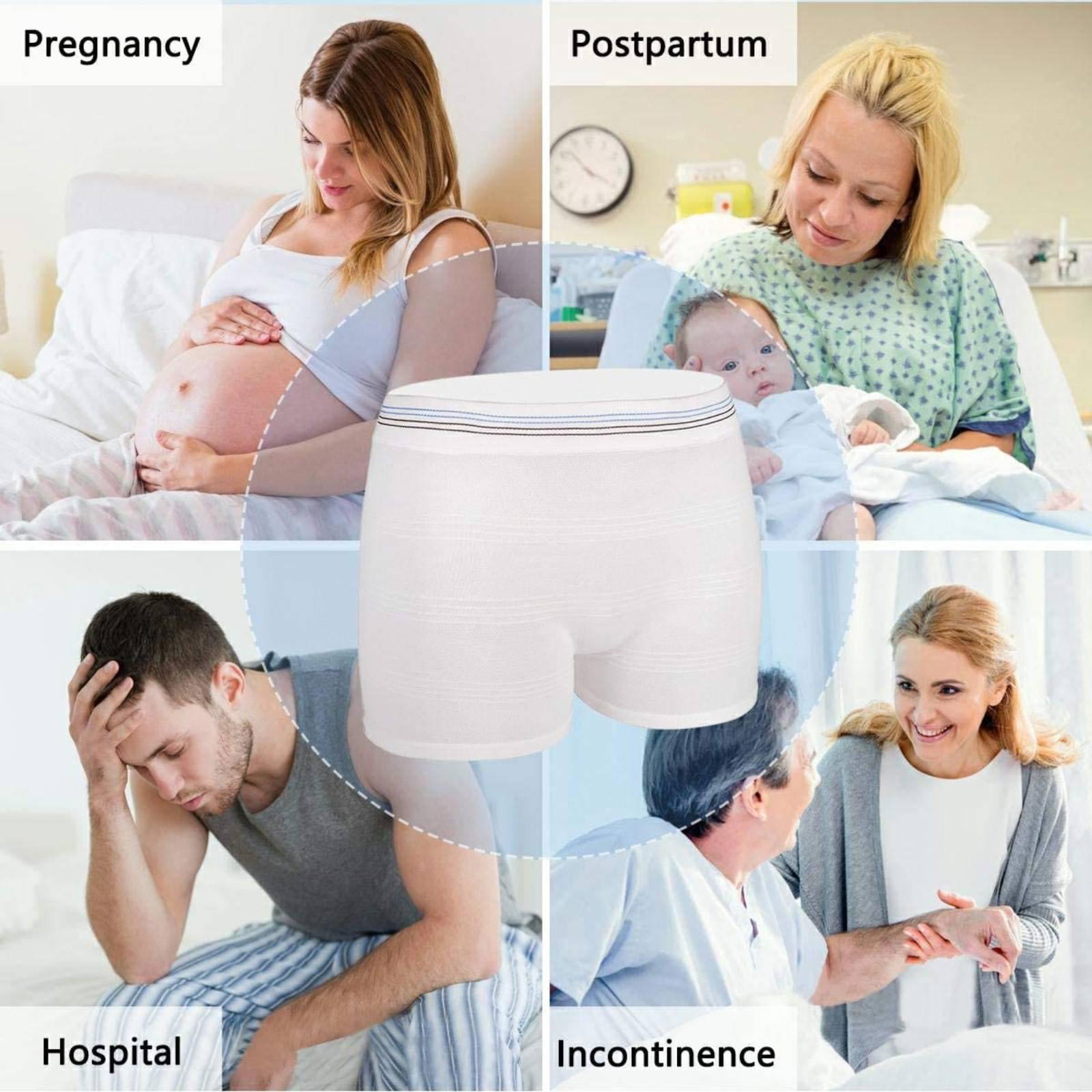 JUNFAN Washable Mesh Pants 4 Pack Disposable Postpartum Underwear Panties  for Women Hospital Provide Surgical Recovery,Incontinence, Maternity