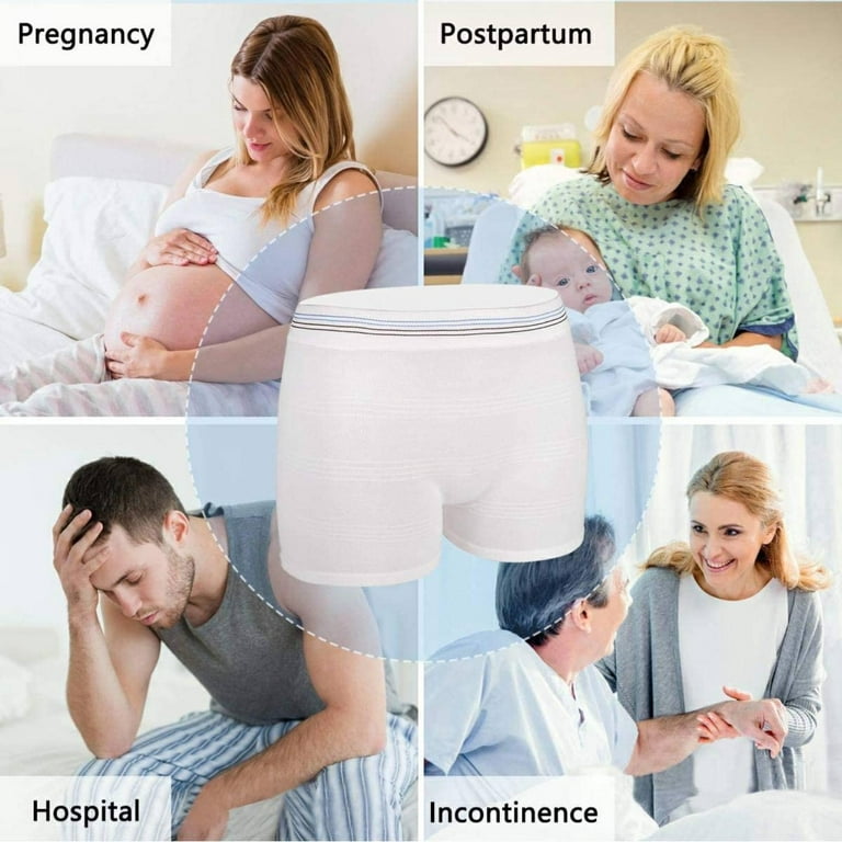 3Packs Mesh Postpartum Pes Washable Short Incontinence Aid for Elderly  Maternity, XL White 