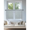 thumbnail image 4 of Blue Plaid Tier Curtains 36 Inch Length, Sheer Curtains for Bedroom Living Room Window Watercolor Checkered Blue Ombre Rod Pocket Voile Drapes Kitchen Curtains Small Half Window 27.5"x36" 2 Panels, 4 of 6