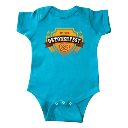 

Inktastic Oktoberfest Banner Shield with Pretzel Est 1810 Gift Baby Boy or Baby Girl Bodysuit