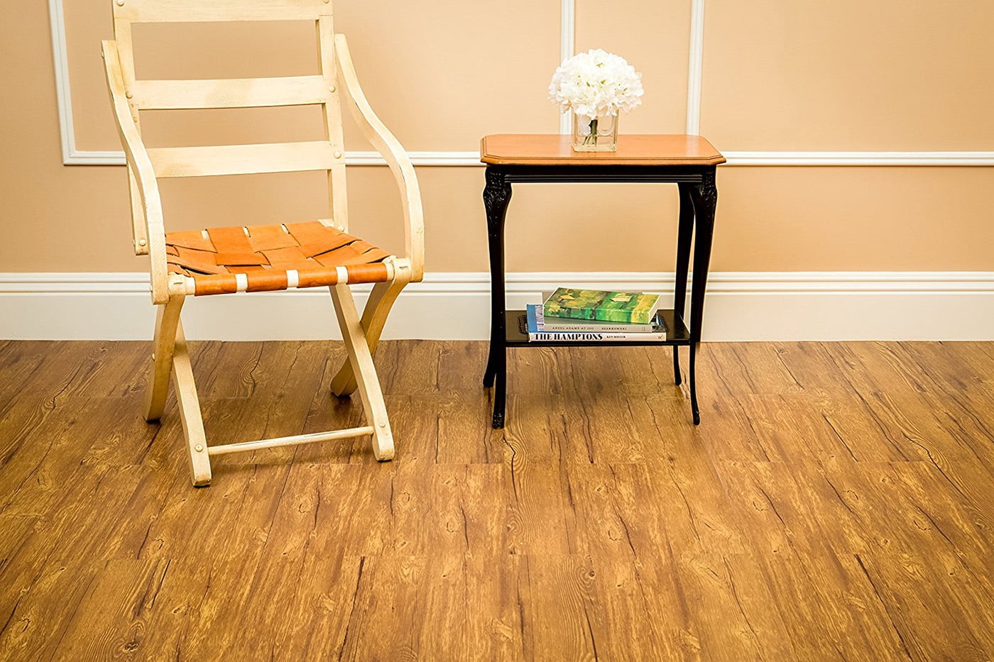 Floor Planks Do it Yourself Peel N' Stick Vinyl Wood Look Planks (6" x 36", Saddle)