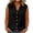 Black, variant on Womens Cotton Linen V Neck Sleeveless Button Front Shirts Casual Cardigan Blouses