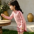 thumbnail image 4 of Girls Swimwear Long Sleeve Rash Guard UPF 50+ Sun Two Piece Bathing Sporty Shorts Swimsuit for Toddler Kids, 4 of 5