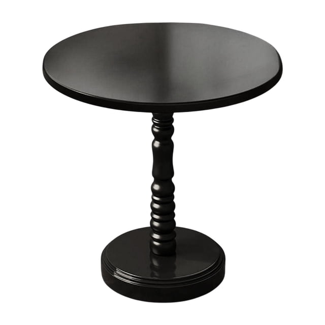 Mesa auxiliar redonda creativa decorativa portátil elegante para sofá balcón cafetería restaurante Negro Soledad