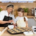 thumbnail image 2 of Walchoice 12-Cup Muffin Top Pan, Nonstick Stainless Steel Cupcake Pan for Baking, Regular Size Tin Tray for Cookie Pancake Hamburger Egg - 11” x 14.6” - Black, 2 of 8