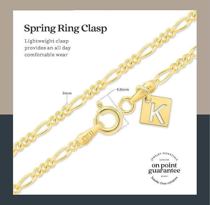 Kezef 18k Gold Plated 2mm Sterling Silver Singapore Popcorn Necklace 14-42 Inch – Italian Jewelry