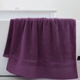 thumbnail image 4 of Beautynvta Bath Towels for Bathroom, Solid Color Cotton Bath Towel, Soft Absorbent Thickened Bath Towels for Bathroom, Travel, Camp, Hotel, and Spa, 39.4''x19.7'', Purple, 4 of 6