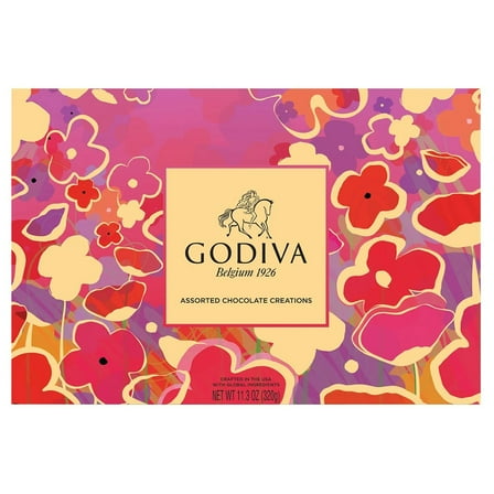 Godiva Premium Chocolate Assortment Spring Box, 27 Pieces (11.3 oz) – Contains Milk, Soy, Tree Nuts
