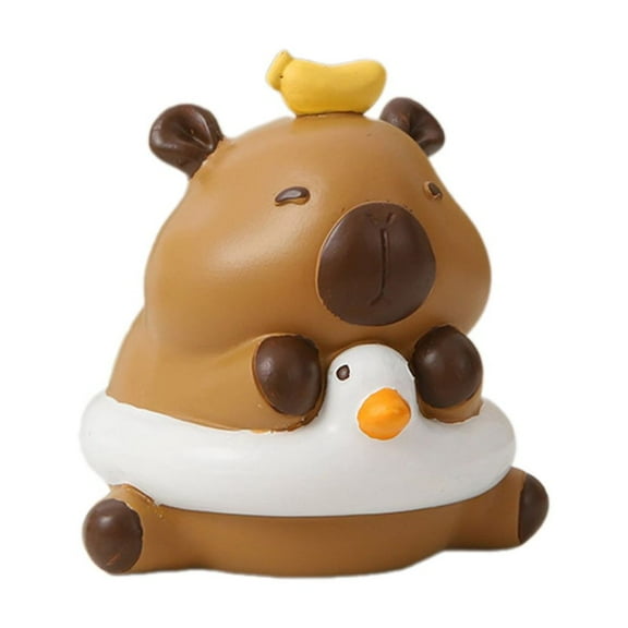 Cute Capybara Miniature Figurine Decors for Office Desk Study Table Book Shelf