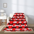 thumbnail image 2 of Hirioo Black and white striped and red hearts for Flannel Blanket, Cozy and Warm Throw for Bed or Couch ,Perfect for All Seasons-40"x30", 2 of 6