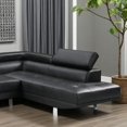 thumbnail image 3 of Cosmic Homes Grayson 3-Seater Leather Upholstered Sectional Sofa with RHF Chaise – Black, 3 of 6