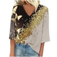 thumbnail image 2 of Fiudx Ofertas Flash Del Día Solo En Línea Blusa de Manga Larga de Verano con Cuello En V para Mujer, Sexy, Casual, con Estampado Regular, 2 of 5