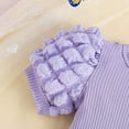 thumbnail image 4 of BJUTIR Girls Casual Outfit Summer Baby Infant Ruffle Romper Short Set Cute Baby Girl Clothes Softness Purple Clothing Set, 4 of 9