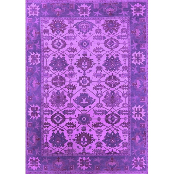 Ahgly Company Indoor Rectangle Oriental Purple Industrial Area Rugs, 2' x 4'