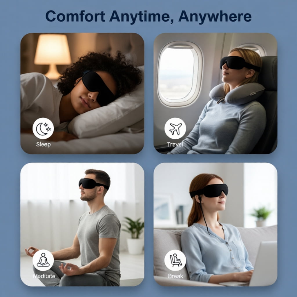 FACEMOON USB Heated Eye Mask for Dry Eyes Relief and Better Sleep, Warm Compress with Constant Temperature Comfort Therapy