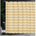 thumbnail image 3 of Ambesonne Flower Shower Curtain, Rhombus Retro Pattern Print, 69"Wx84"L, Dark Yellow, 3 of 4