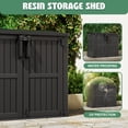 thumbnail image 3 of Nihsuao Store-It-Out Midi Horizontal Durable 36 Cu.ft Resin Outdoor Storage Shed With Heavy Duty Floor and Locking Latch, for Lawnmowe, Garden Tools, Black, 3 of 7