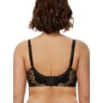 thumbnail image 4 of Deyllo Women Plus Size Bras Non-Padded Soft Full Figure Bra Unlined Lace Black Underwire Bralette Bra Clothes Size 38DD, 4 of 4