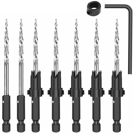 

Morima Countersink Drill Bit Set Adjustable Drill Bit Hex Shank Punching Drill Bit Heavy Duty Reaming Drill Bit Kit with Hex Wr