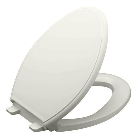 Kohler Glenbury Quiet-Close Elongated Toilet Seat with Grip-tight Bumpers in Ice Grey