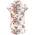 thumbnail image 4 of Summer Savings Clearance 2023! TAGOLD Womens Summer Tops,Women's Summer Casual Short Sleeve Blouse Button Floral Print Turndown Collar T-Shirt Tops, 4 of 5
