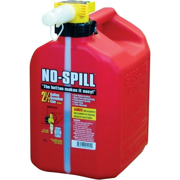 No-Spill Gas Can - 2.5 Gallon/Red